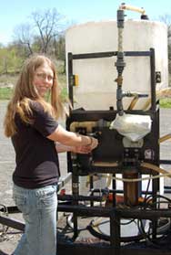 woman makes Biodiesel 