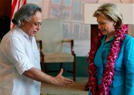 Secretary of State Clinton and Indian Minister for Environment Jairam Ramesh. Sorry seems to be the hardest word.