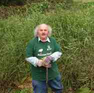 Melvyn Rutter knee-deep in reed-bed