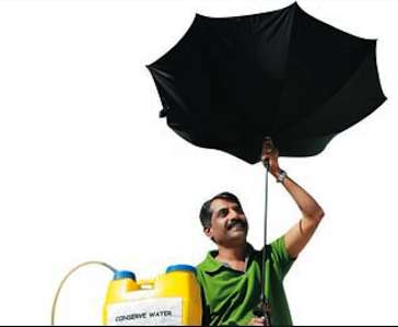 Umbrella can be used for rainwater harvesting