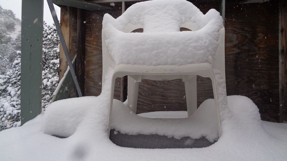 Depth of the snow in a chair