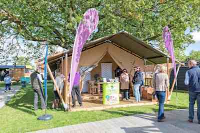 Festival goers explore the vast exhibits at the Glamping Show this year