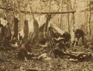 C19th Men hunting in the Maine forests