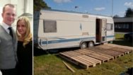 Loving couple lived in a caravan for three years.