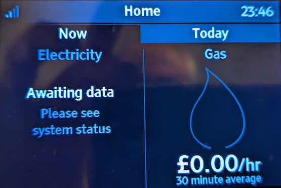 A smart meter unable to display the correct data