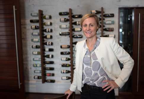 Steohanie Unwin with her wine collection